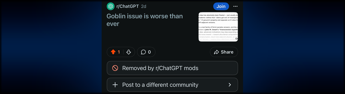 ChatGPT's Goblins Will Kill OpenAI